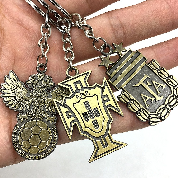 Fan Holanda Argentina Brasil Bélgica Alemanha França Portugal Chaveiro de Bronze Italiano Pingente
