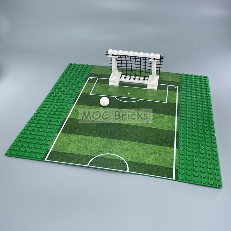 Bloco de construção de partículas pequenas domésticas brinquedos pórtico de futebol estádio esportes estádio acessórios