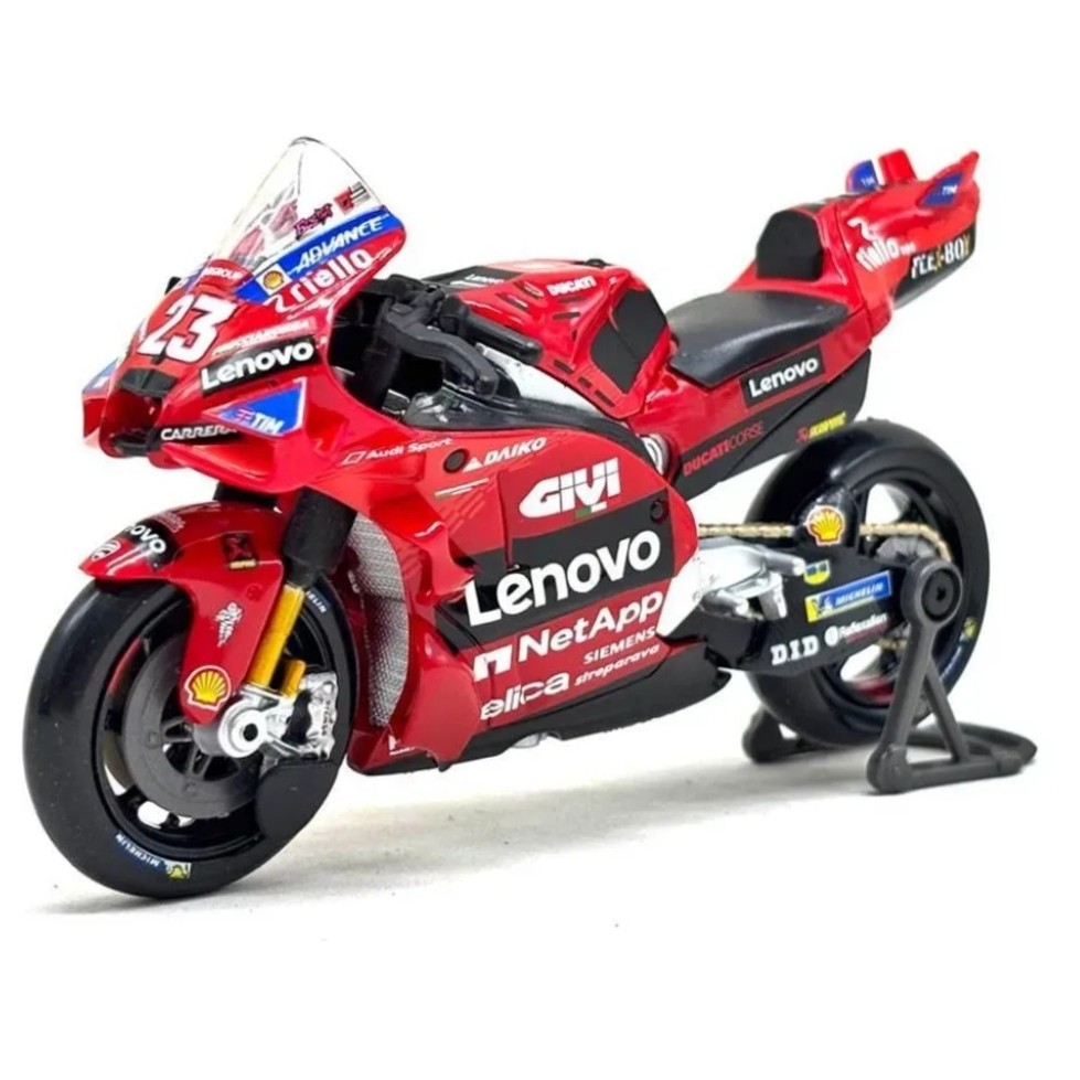 Miniatura Moto Ducati Desmosedici - #23 Enea Bastianini / #1francesco bagnaia 2024 1:18  Maisto