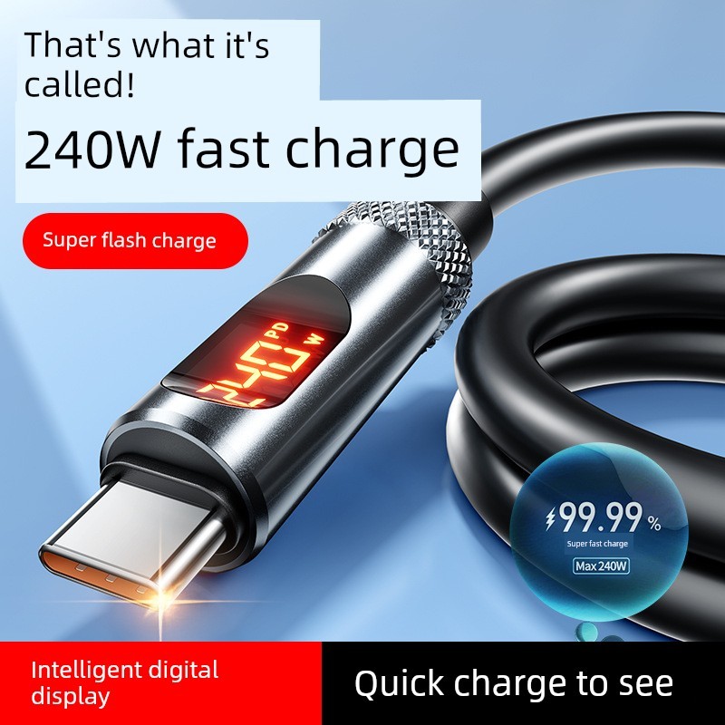 Carregador rápido tipo c Kit Carregador + Cabo Tipo C Carregador Celular USB‑C Importado Comércio exterior 240W carregam