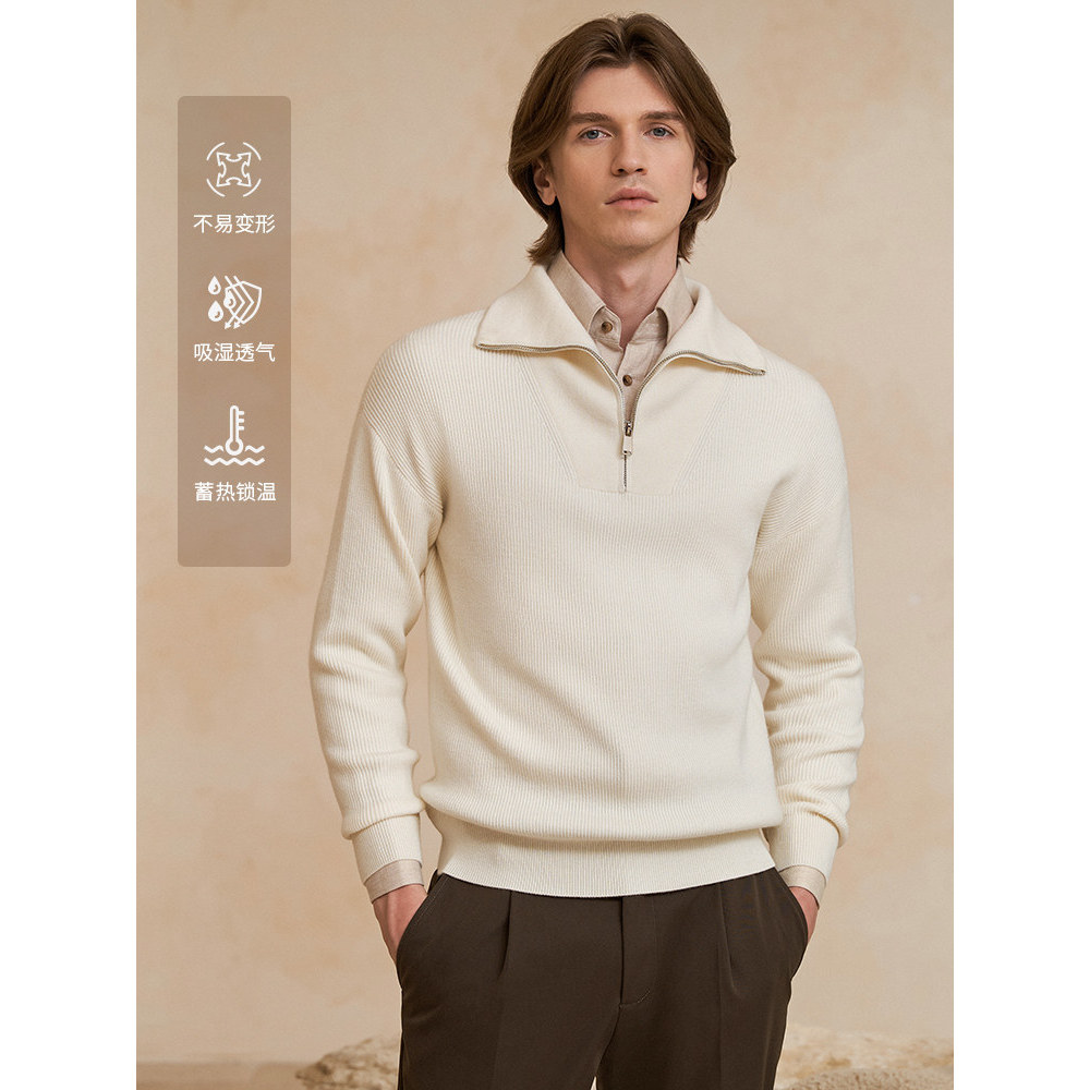 Aojia negócios Casual roupas masculinas outono inverno lã malhas camisola masculina camisola masculina