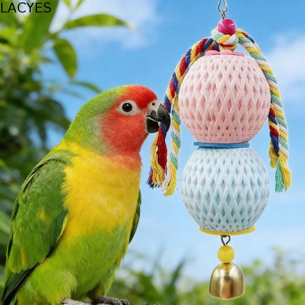 LACYES Pássaros Pendurado Brinquedo De Mastigar , Pedra De Moagem Colorida Interativa Do Hamster , Criativo Da Dentição