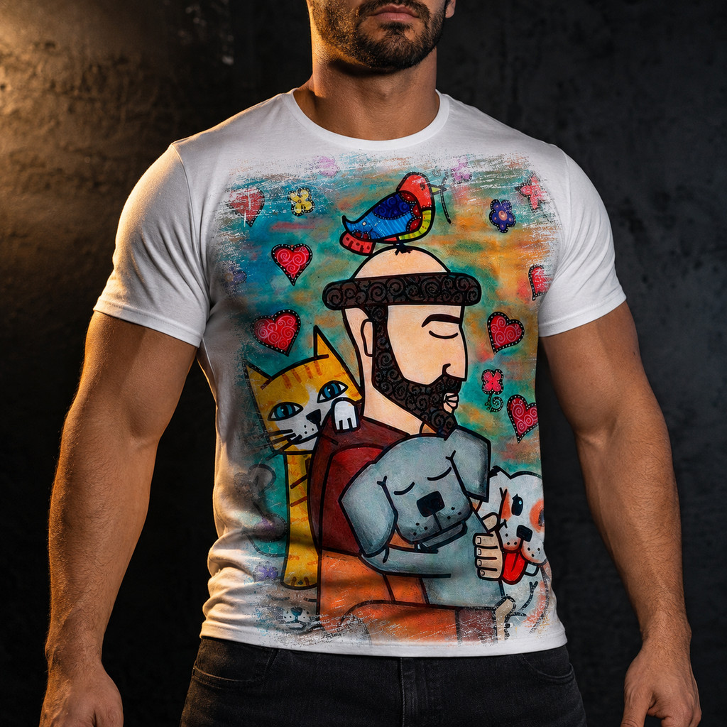 Camisa Camiseta São Francisco Assis Desenho Santo