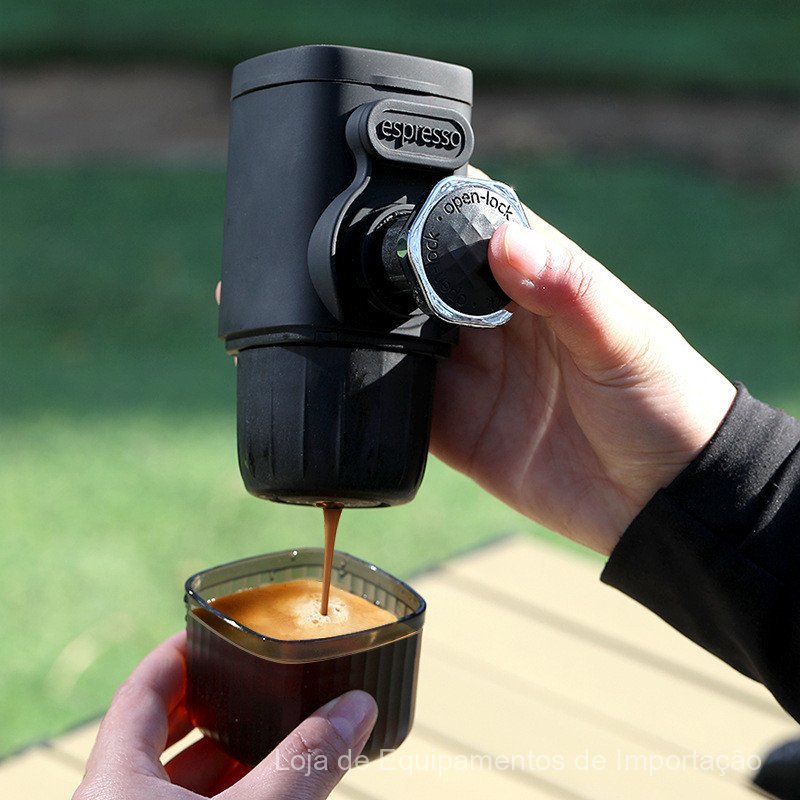 Máquina de Café Manual Portátil para Cápsulas e Pó, Máquina de Espresso para Viagens e Camping, 20 Bar |     Máquina de