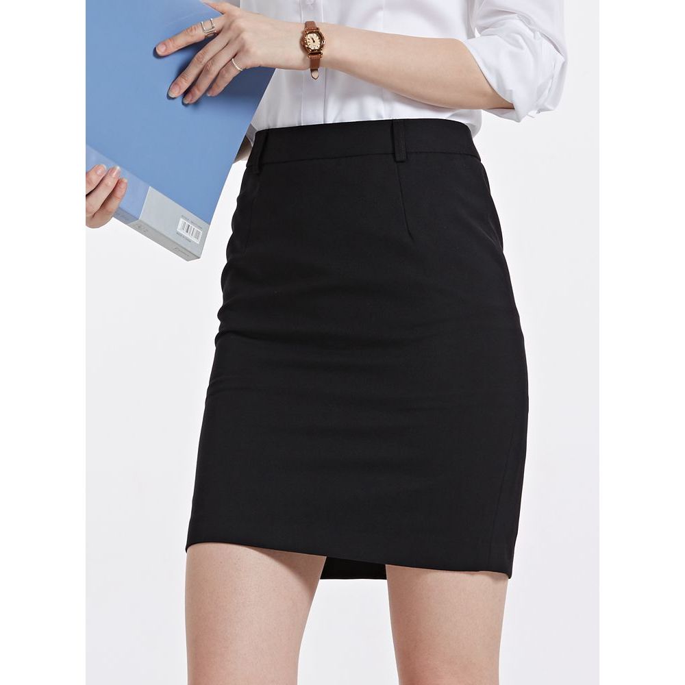 Saias femininas terno saias saias saias saias quadril saias curtas versão coreana tamanho grande preto terno saias vesti