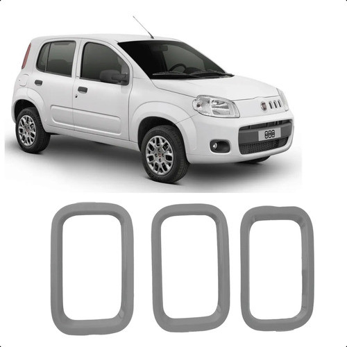Moldura Grade Frontal Uno 2011 2012 2013 2014 Cinza
