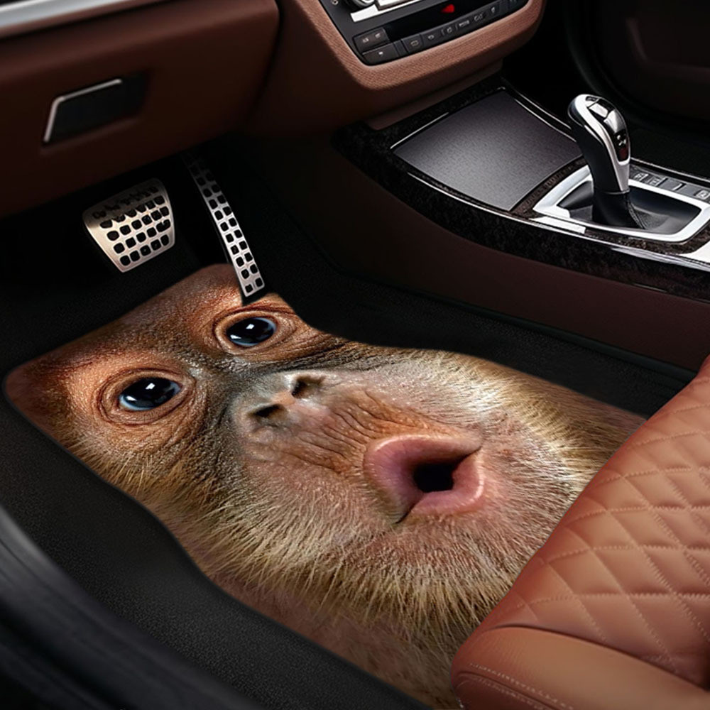 Tapete de carro multifuncional, impresso com Hip-Hop engraçado Animal macaco gorila, tapete de carro Universal, decoraçã