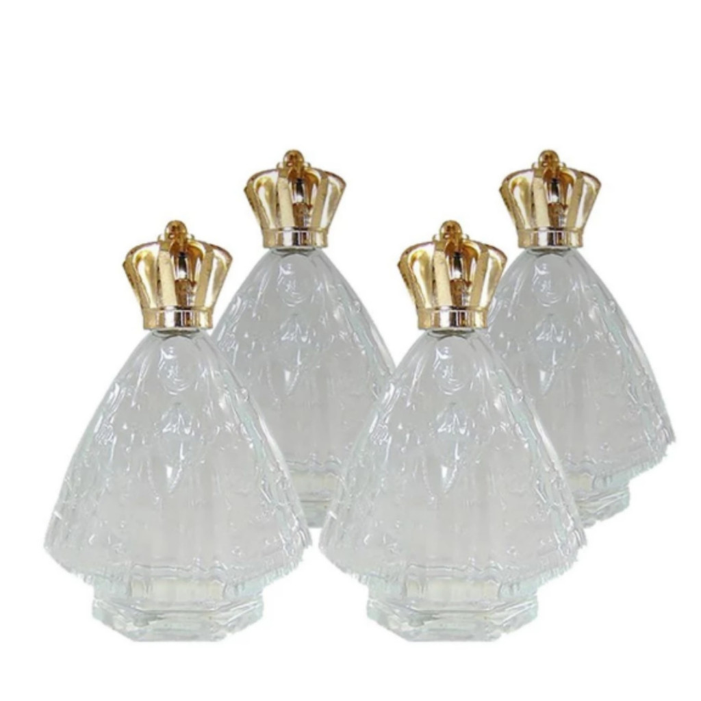 Kit 10, 20, 30, 40, 50, 60 Lembrancinhas Plástico Frasco Nossa Senhora Aparecida Batismo 9,5cm e45ML