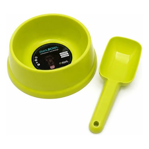 Kit Comedouro Cachorro Pequeno 350ml Com Pá Para Ração N/a Verde-limão
