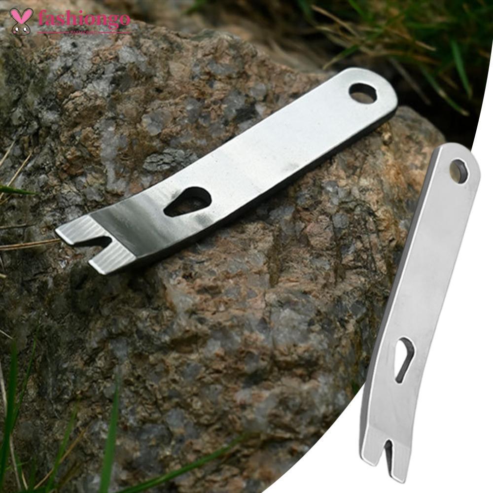 FASHIONGO Multi-Função De Aço Inoxidável Curvado Barra Alavanca Raspador Fio Enrolador Acampamento Ao Ar Livre EDC Ferra