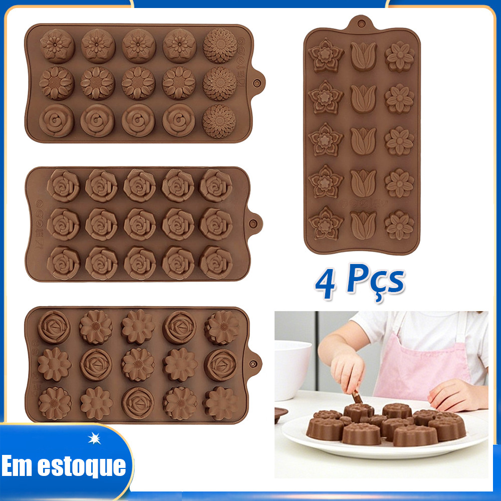 4 peças Molde de bomba de chocolate quente de silicone Moldes de cozimento de meia para geleia chocolates e bolos