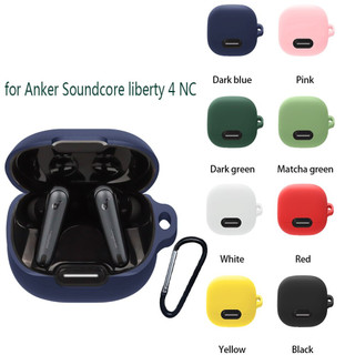 Compatível com Anker Soundcore Liberty 4 NC, capa protetora de silicone à prova de choque de cor sólida para fones de ou