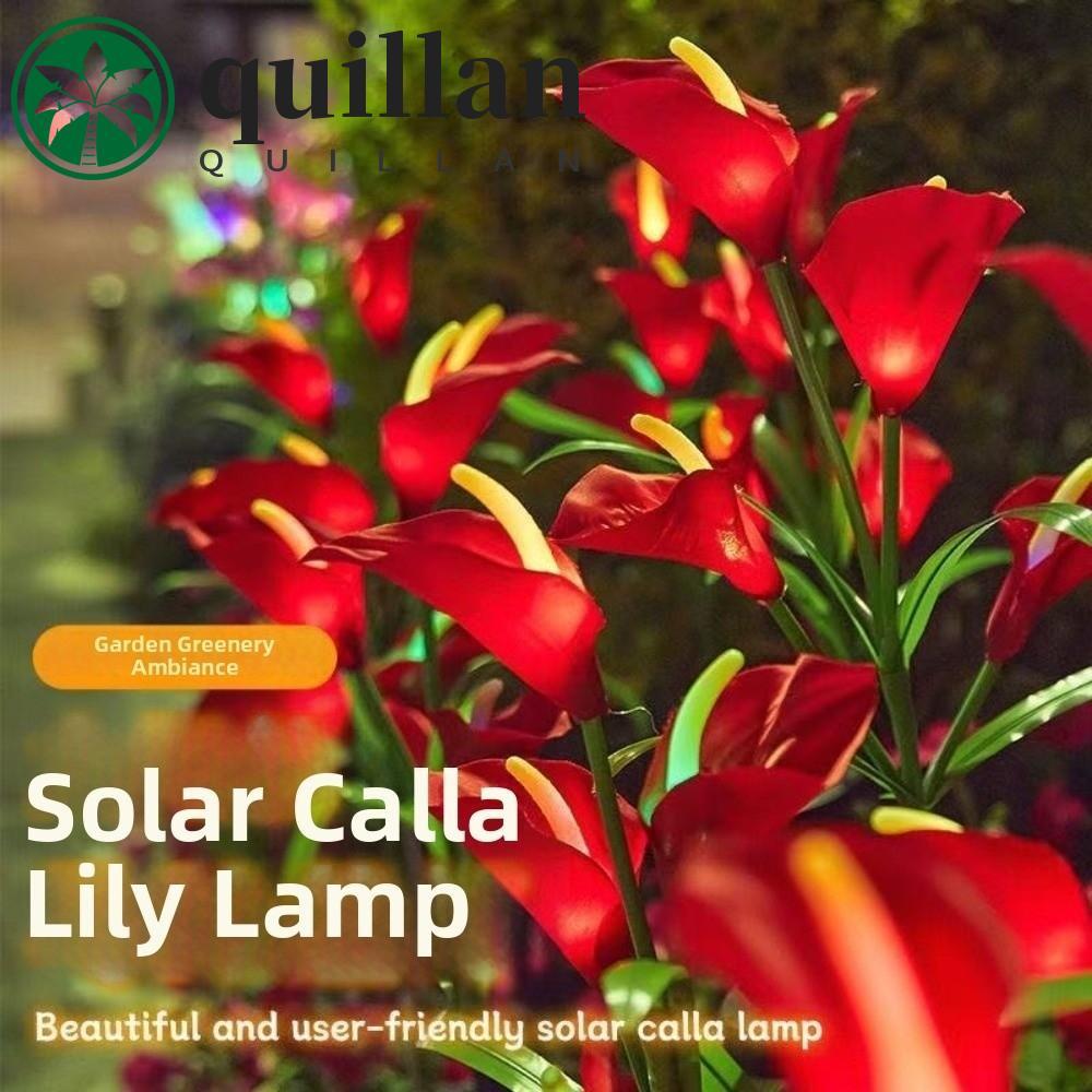 Luzes De Estaca De Flores QUILLAN , Lâmpada Solar Sem Fio À Prova D'água Para De Calla De Chão De Jardim Realista