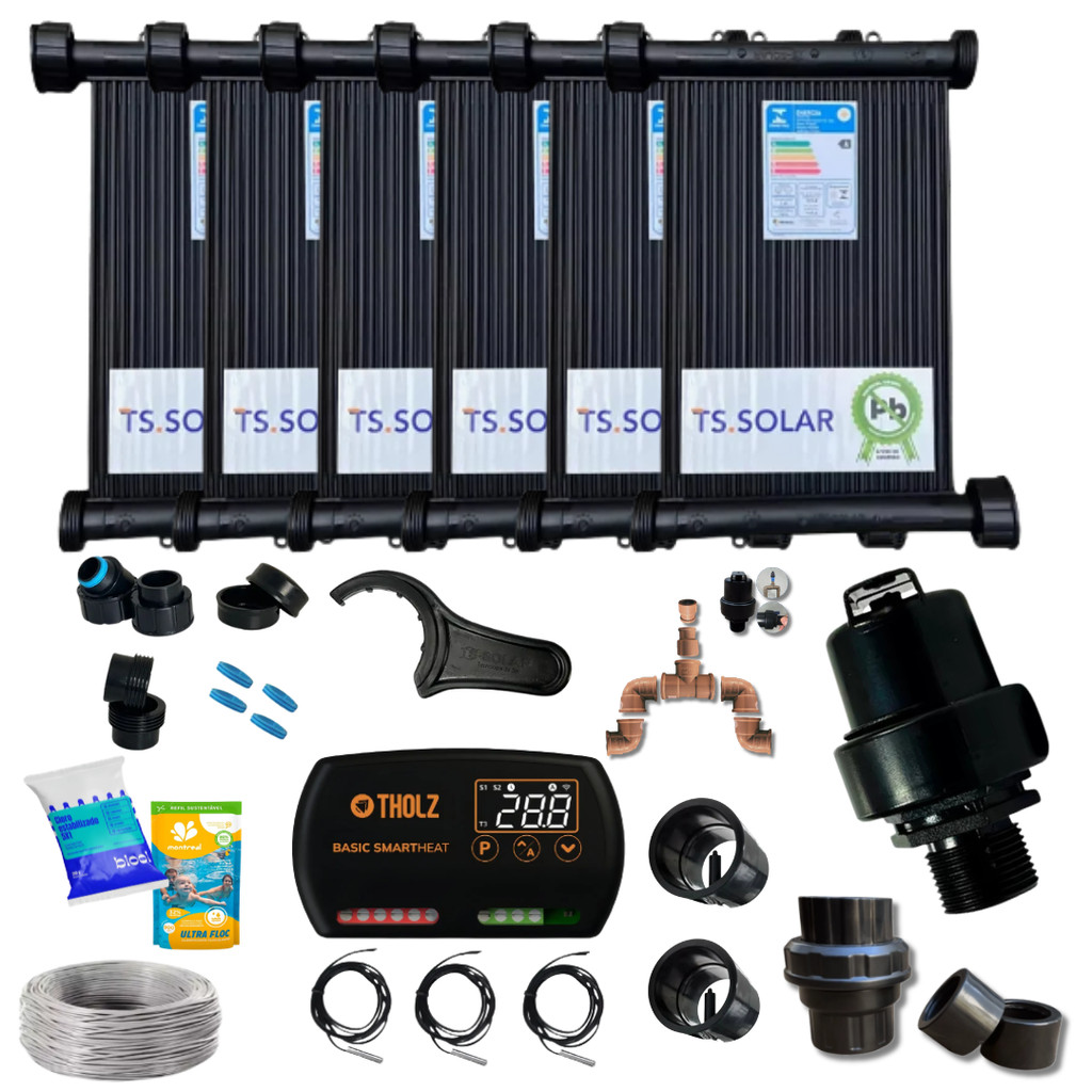 KIT COMPLETO SOLAR C/ SMART BASIC WIFI AQUECIMENTO ATE 3.400 LITROS 4 PLACAS 2,00X0,30