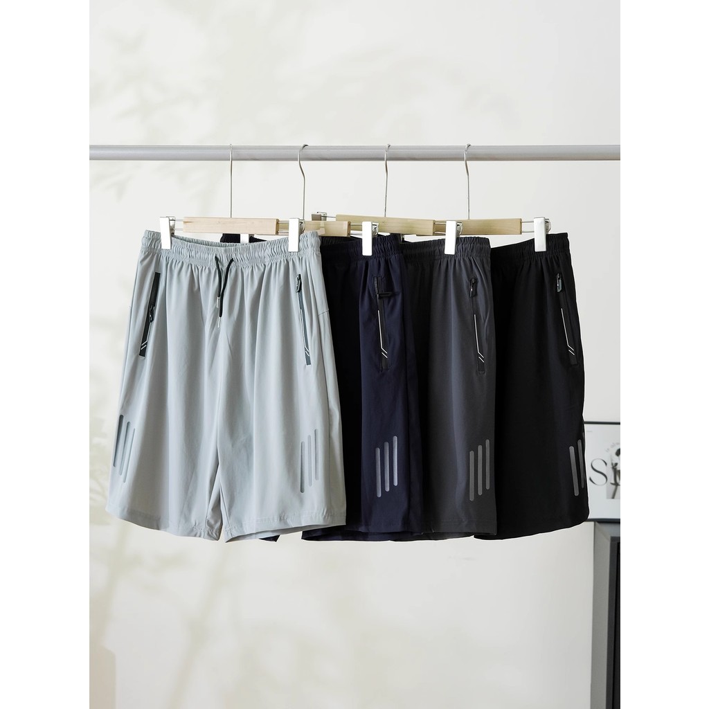 Produzido por orelhas pequenas, confortável, tecido jinamina, Shorts masculinos, drapeado, sedoso, secagem rápida, calça