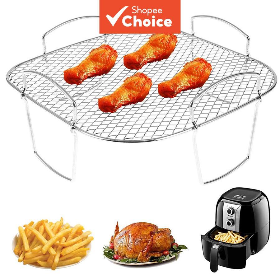 Grade de Resfriamento Quadrada de Aço Inoxidável Suporte para Grelha para Fritadeira a Ar para Cozinha, Forno e