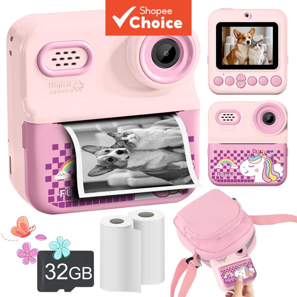 Câmera Instantânea Infantil com Impressão, Presentes de Natal e Aniversário para Meninas e Meninos, Câmera Digital