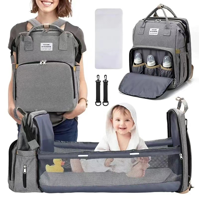 Portátil dobrável mosquiteiro berço mamãe saco multifuncional passeio leve mochila de grande capacidade mãe bebê saco SA