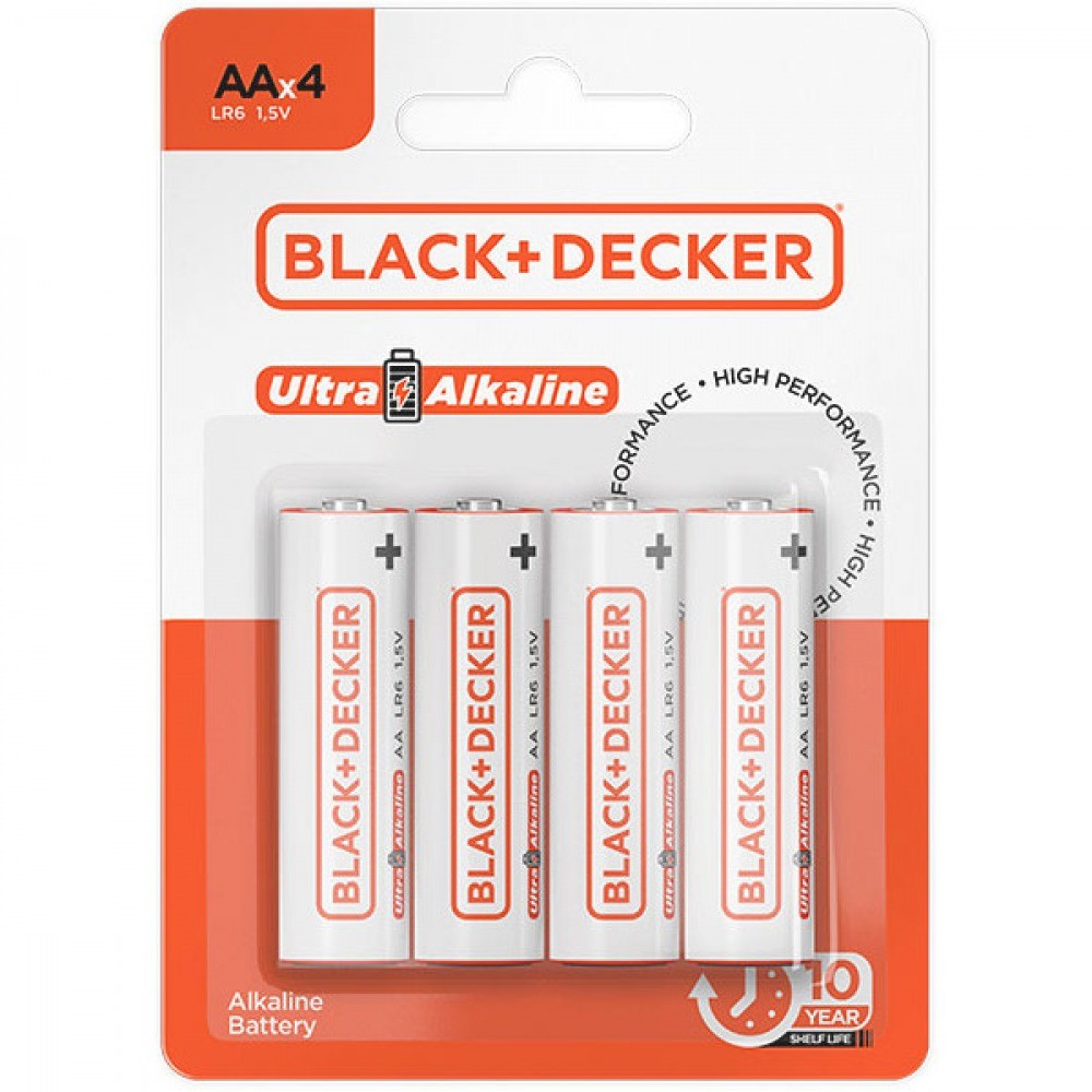 Pilha alcalina AA com 4 unidades BDBT-00AA-04 Black + Decker