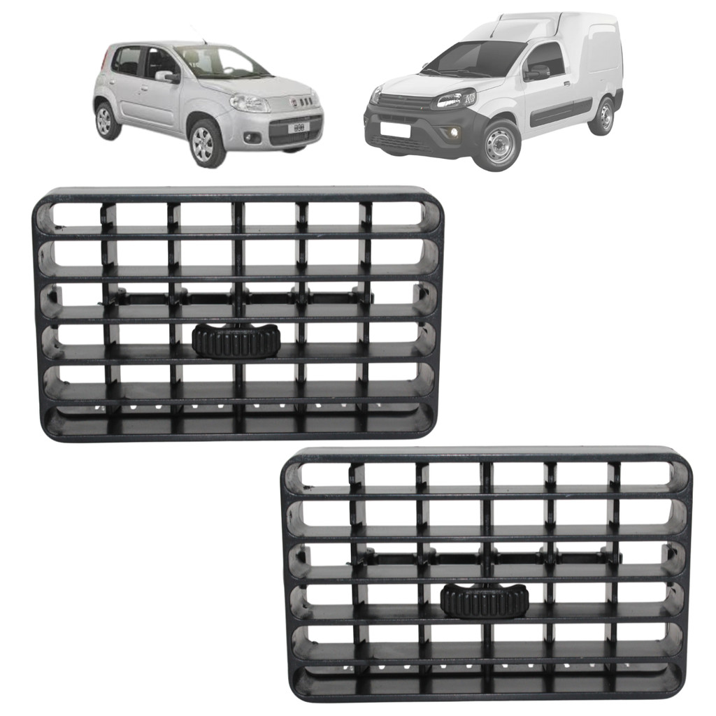 Kit 2 Difusor Grade De Ar Uno Fiorino 1994 95 96 97 até 2013 Central