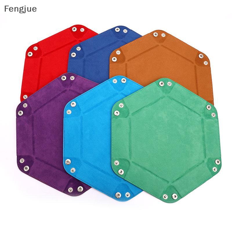 Fengjue Bandeja De Dados Dobrável Caixa De Couro Do Plutônio Hexágono Moeda Quadrada Jogo BR
