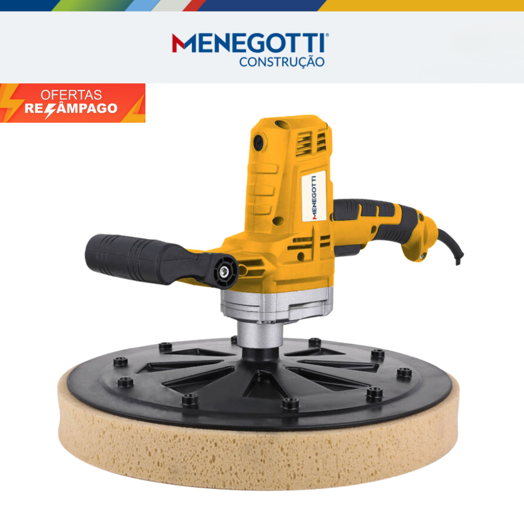 Desempenadeira Elétrica Para Reboco Motor Monofásico Acabamento Mde 1200w Menegotti 220V/127V