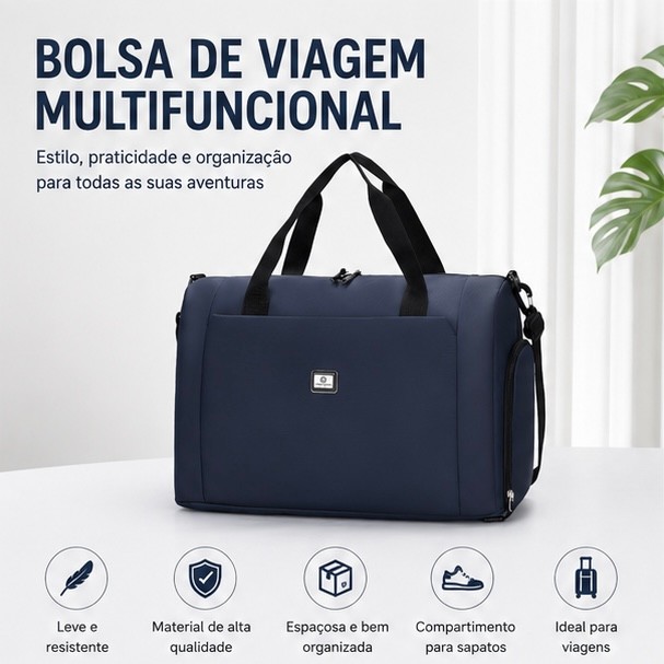 Mala de Grande Capacidade para Viagens Curta Compatível com Mala de Rodinha Bolsa Esportiva e de Ginástica 207 208 LING