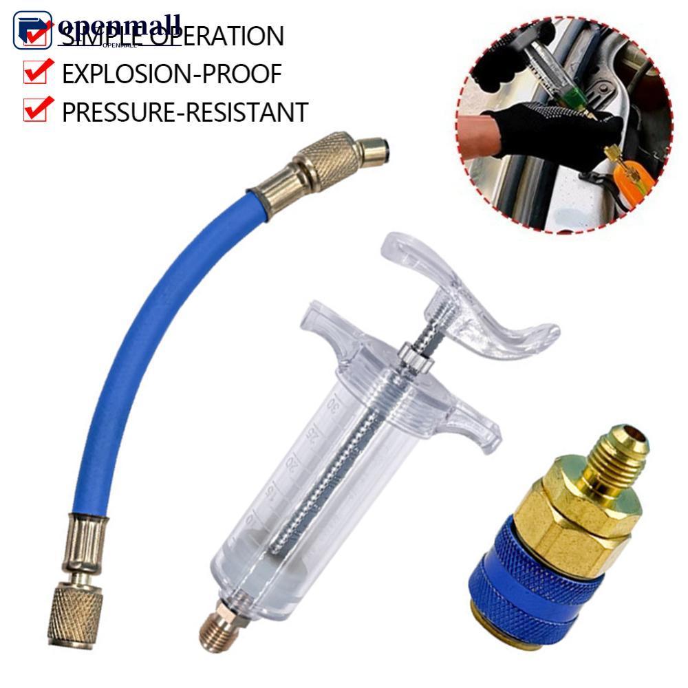 Seringa De Injeção De Lubrificador De Ar Condicionado Automotivo A/C Injetor De Óleo/Tintura 30Ml 1Oz Com Adaptador De A