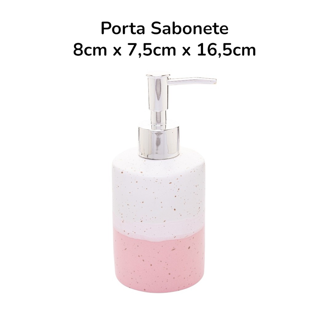 Porta Sabonete Rosa Para Banheiro 2 Peças De Cerâmica Decoração Acessório De Banheiro Pia