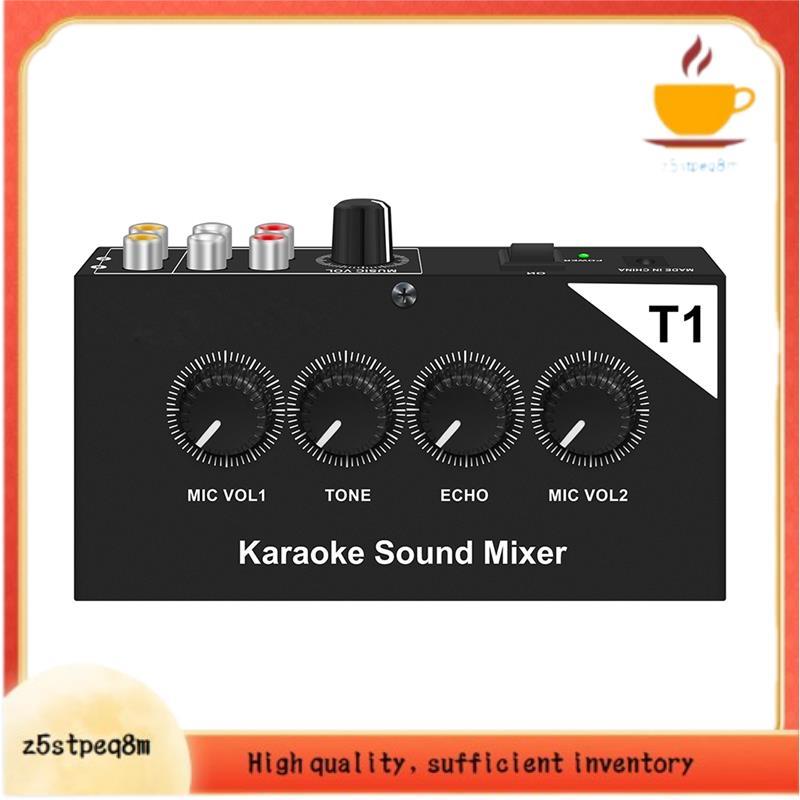 Mixer De Áudio Karaokê Misturador De Som Portátil Entradas De Microfone Duplo Amplificador Mistura Plugue Da Ue