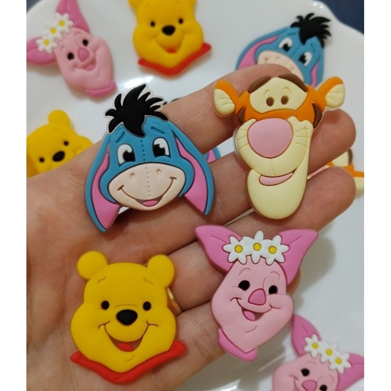 Aplique Emborrachado Pooh Tigrão Leitão Burro 12 UNIDADES