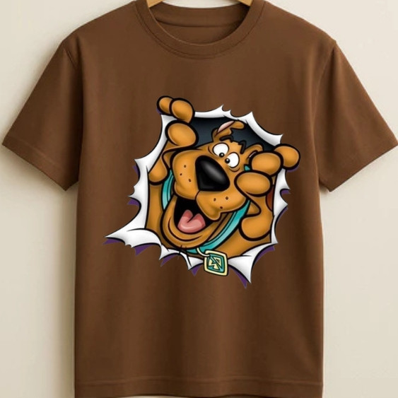 Camiseta Infantil Scooby Doo Estampada Divertida Manga Curta Confortável Casual Dia a Dia Criança