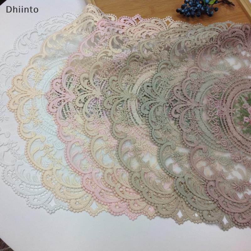 [Dhiint] Europeu Renda Bordado Luxo Oval Placemat Café Coaster Sofá Apoio De Braço Capa Em