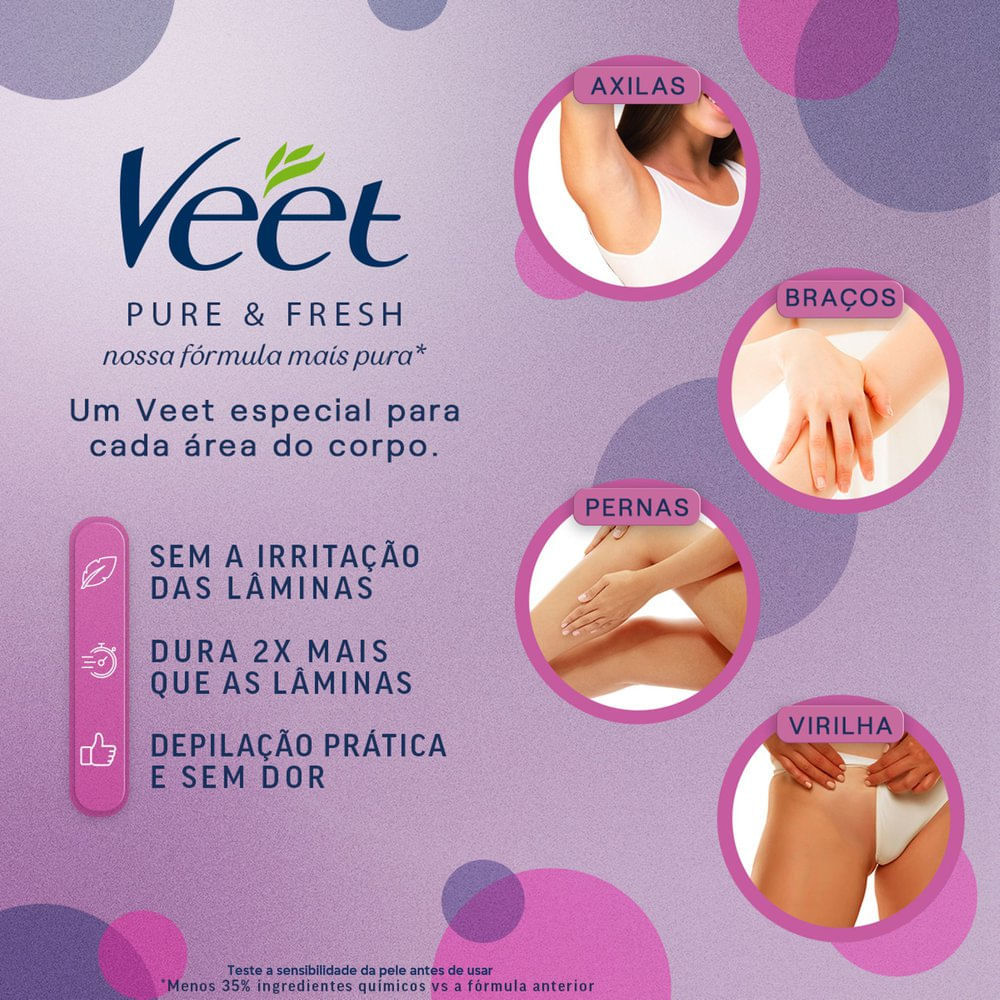 Creme Depilatório Veet  Pure & Fresh Pernas e Corpo Pele Normal 100ml