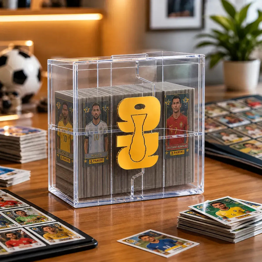 Caixa Maleta Organizador Porta Figurinha Cards Da Copa Do Mundo Taça Fifa 2026 Brasil Em Acrilico Copa Do Mundo 2026