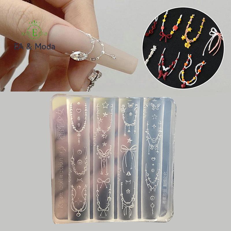 EA & Moda Correntes De Contas De Unhas De Silicone Dos Desenhos Animados Escultura Arco Molde Decorações DIY Design Este