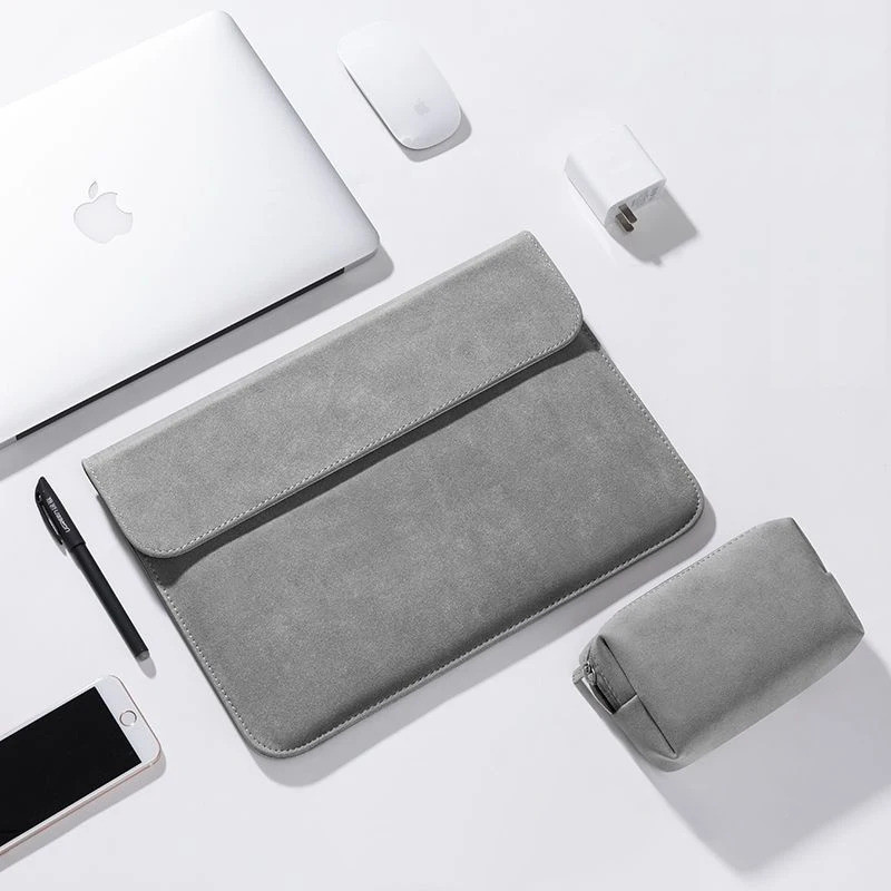 2023 Bolsa Para Laptop Manga MacBook Air 13 13.6 Capa 2023 M1 M2 M3 Pro 14.2 Polegadas A2442 A2779 De Couro PU Fosco À P