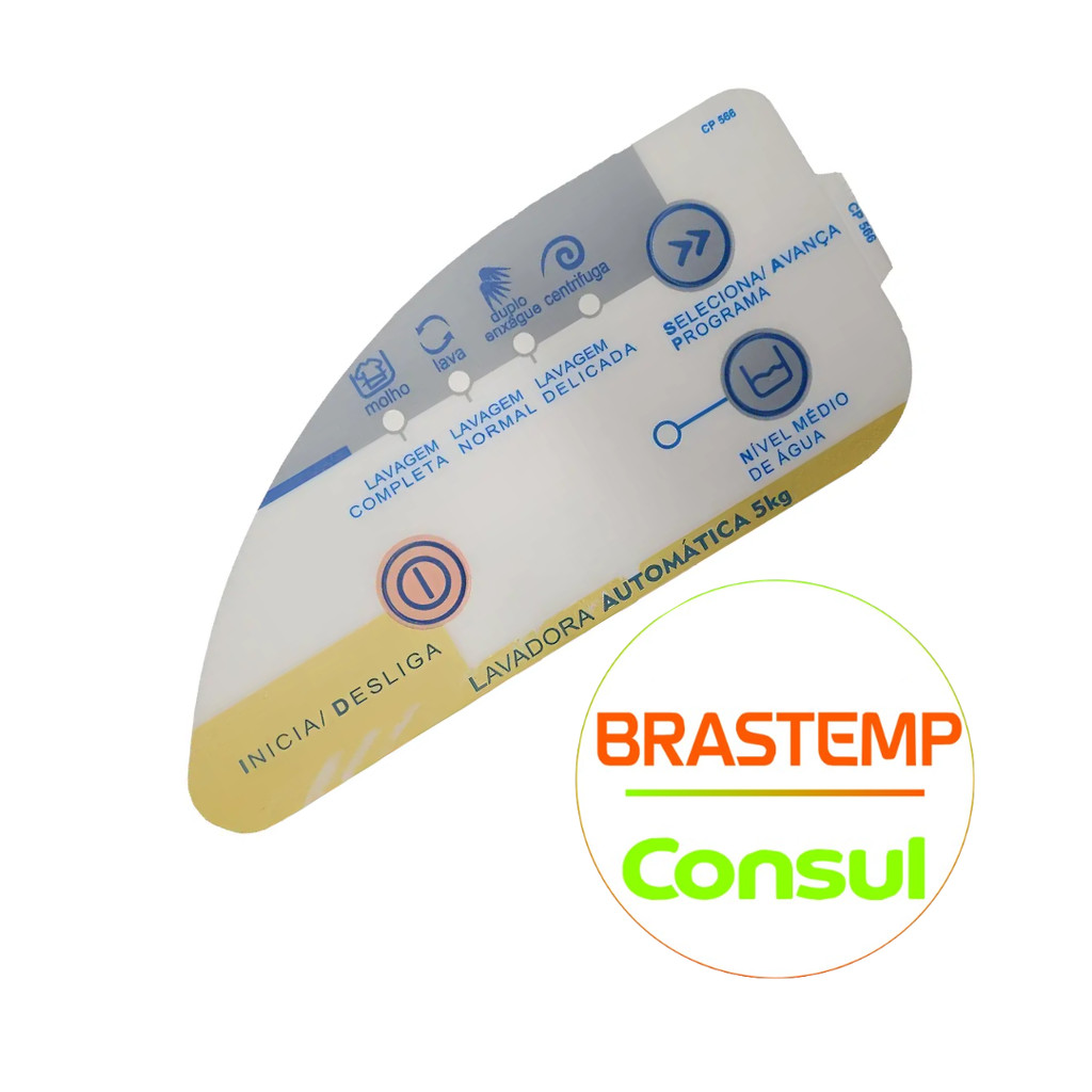 PAINEL DECORATIVO ADESIVO MÁQUINA DE LAVAR CONSUL/BRASTEMP - CWC22A 5KG