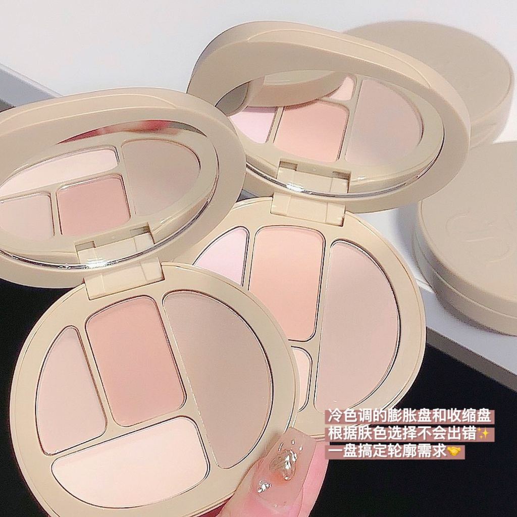 Paleta abrangente de contorno Facial iluminador Blush iluminando paleta três em um maquiagem para viajante