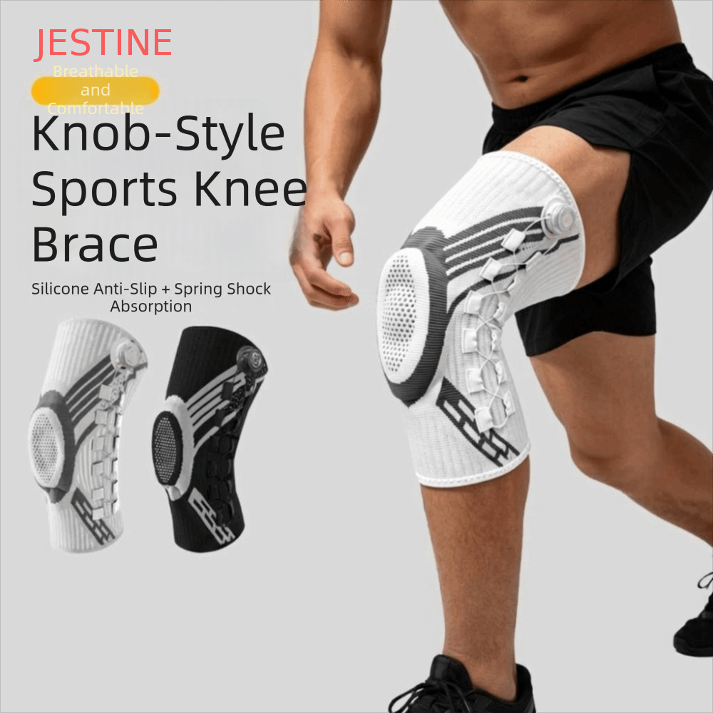 Joelheiras Com Botão JESTINE , Caneleiras Elásticas Ajustáveis , Suporte De Mola Respirável , Joelheira Esportiva Antide