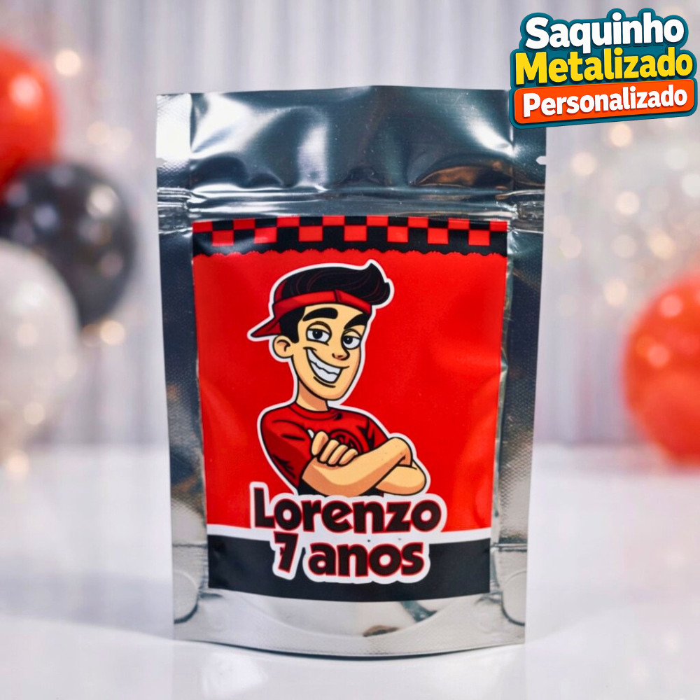 Saquinho Metalizado Enaldinho Personalizado / Lembrancinha de Festa /Aniversário