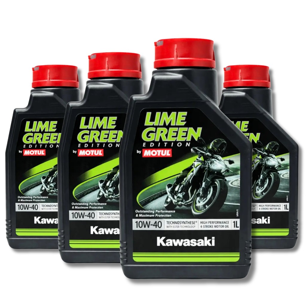 Kit 4L Oleo Lubrificante para Motor Motul Kawasaki Lime Green 10W40 Moto Z900 Versys 1000 GT Z1000 Z800 Ninja ZX-10R