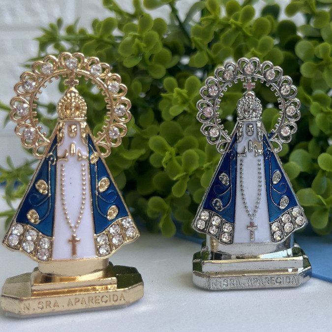 Painel de Carro Nossa Senhora Aparecida com strass - Artigos Religiosos