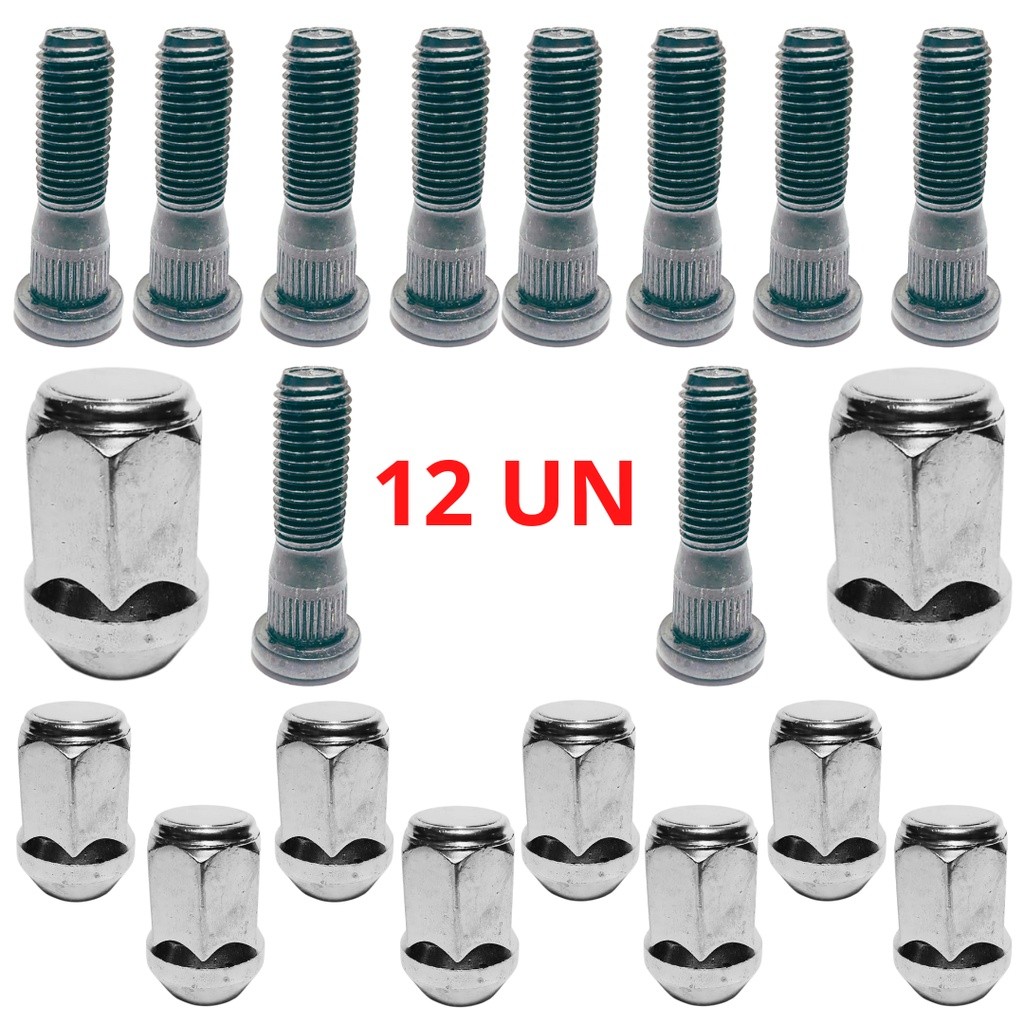 12 Prisioneiros C/ Porca Longo 12x46 Mm Chevette E Opala