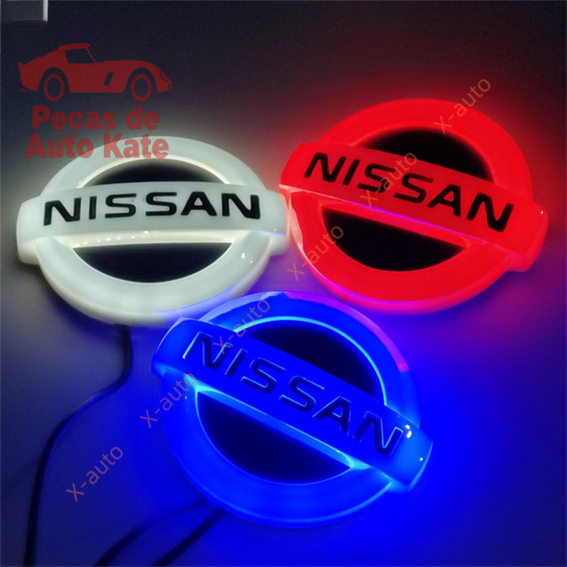 Emblema LED 4D da Nissan - Adequado para Frente ou Traseira - Substitui o Logotipo Original do Carro Tiida WHVT