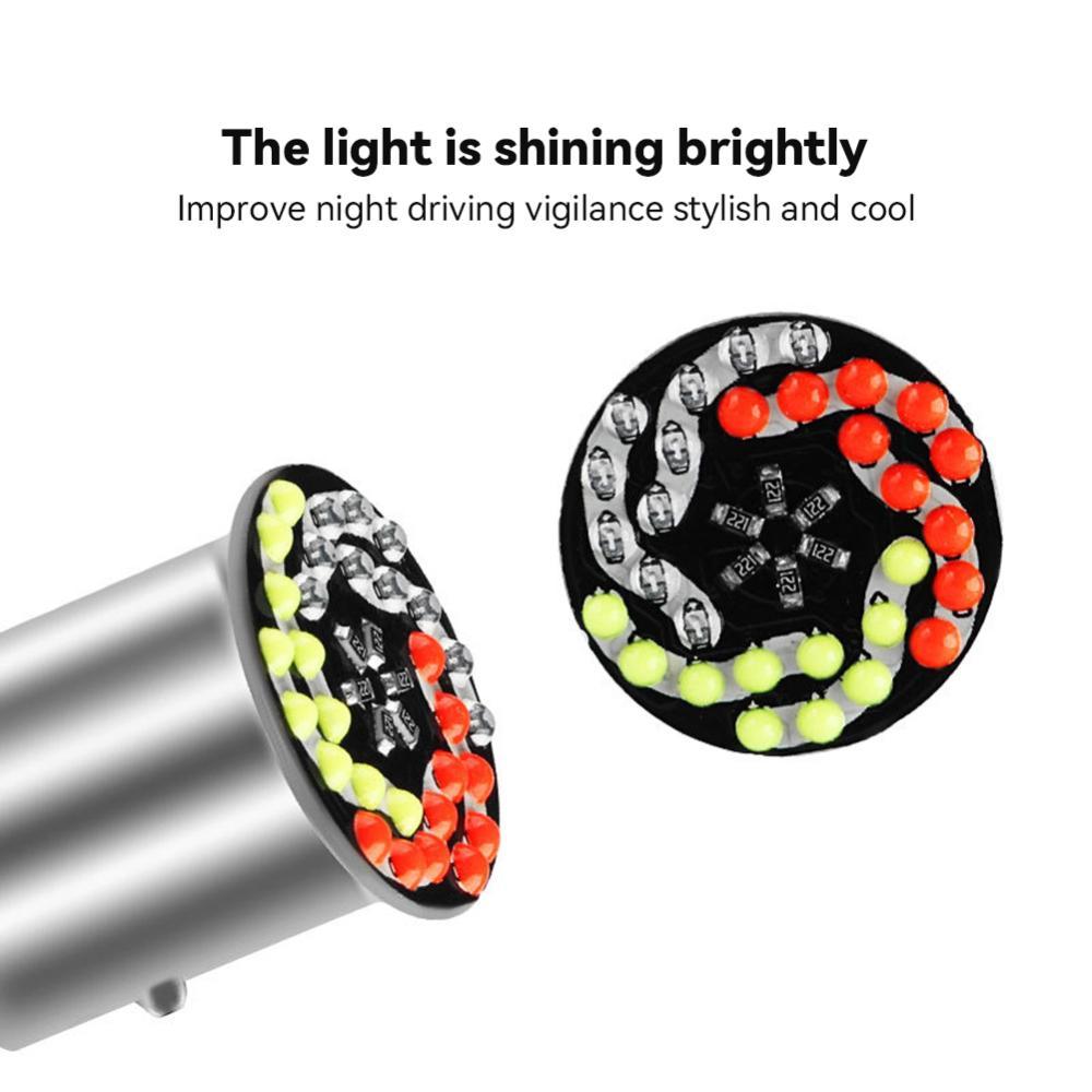 TKEY 1157 RGB LED Lâmpadas De Farol Da Motocicleta 24SMD 30SMD Lâmpada Piscando Moto Brilhante 1157 BAY15D P21 5W J8K5
