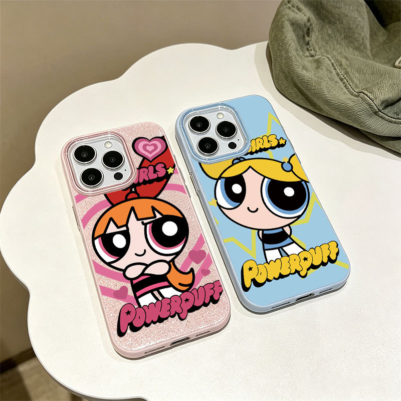 Capa Glitter Para Samsung S26 Ultra S25 S24 Plus S23 FE S22 S21 S20 A17 A07 A06 A15 A16 A56 Cabelo Curto Anime Personage