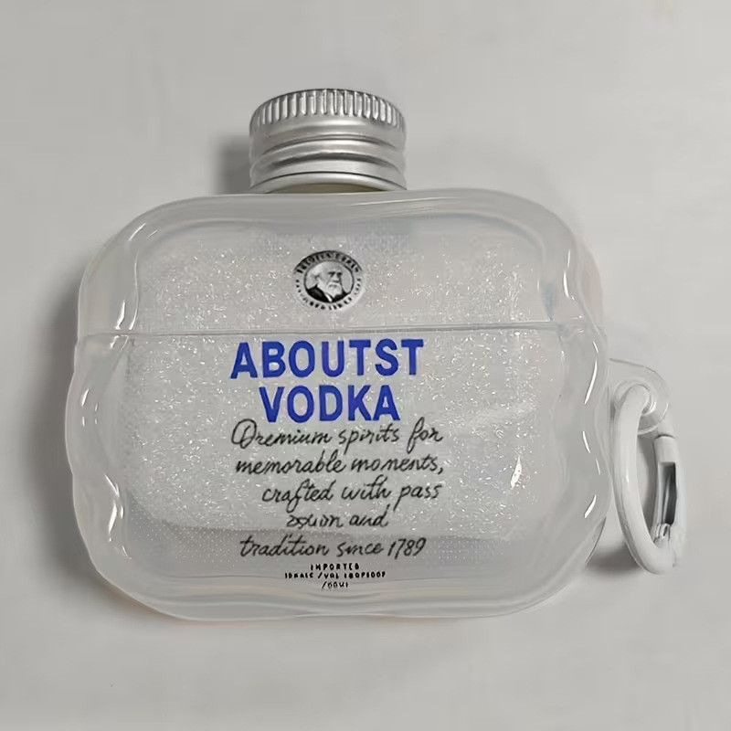 Capa protetora, tampa de garrafa, capa criativa para fones de ouvido, pro2airpods4, Apple vodka, compatível com airpod3