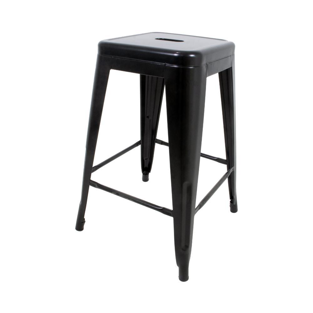 Banqueta Média Para Cozinha Bar Bancada Balcão Tolix Iron Industrial Preto