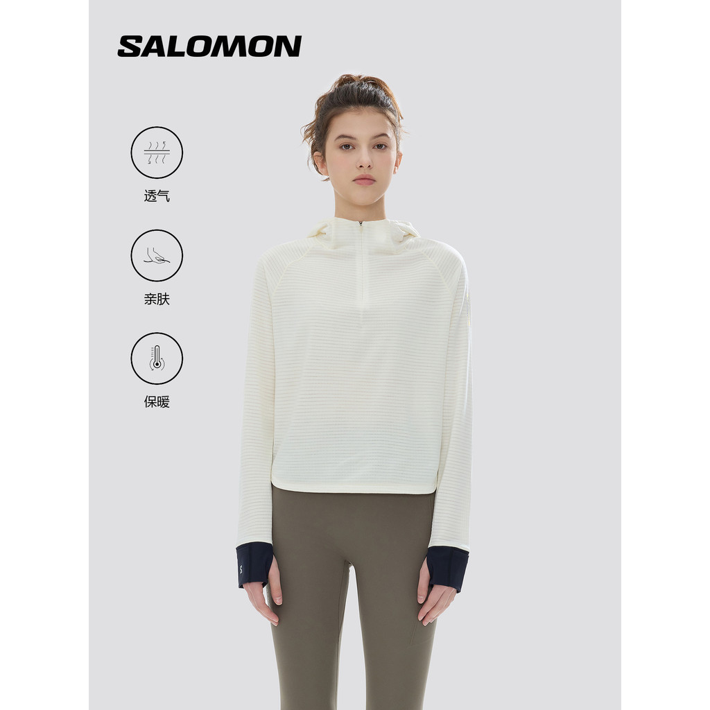 Salomon salomon Moletom feminino quente para corrida ao ar livre Jaqueta FLECE PL FLECE PULLOVER W